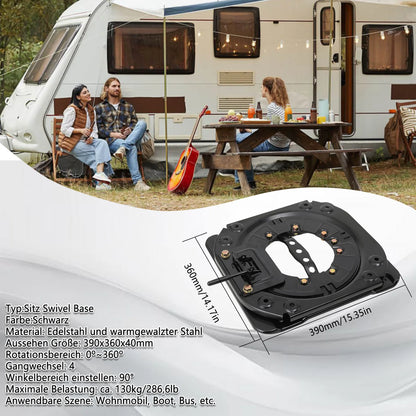 Base giratoria 360° para asiento de camper