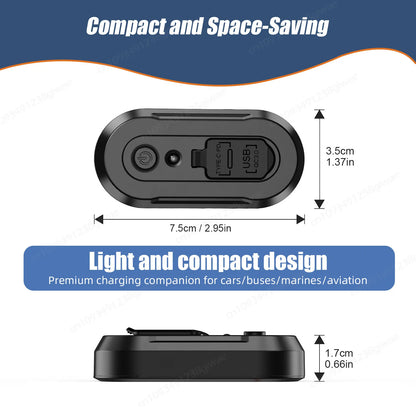 Cargador USB Empotrable 12–24V con 3 Puertos de Carga Rápida