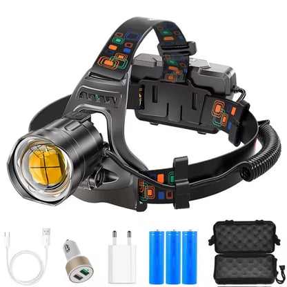 Frontal LED 30W Recargable - Luz Potente + 3 Modos + Impermeable