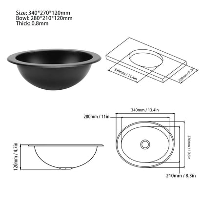 Évier rond en acier inoxydable avec bonde de 40 mm