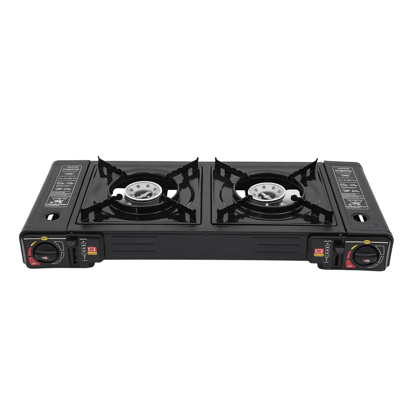 Réchaud de camping 2 feux 2500W - Allumage piézoélectrique + Gaz butane (3-5 personnes)