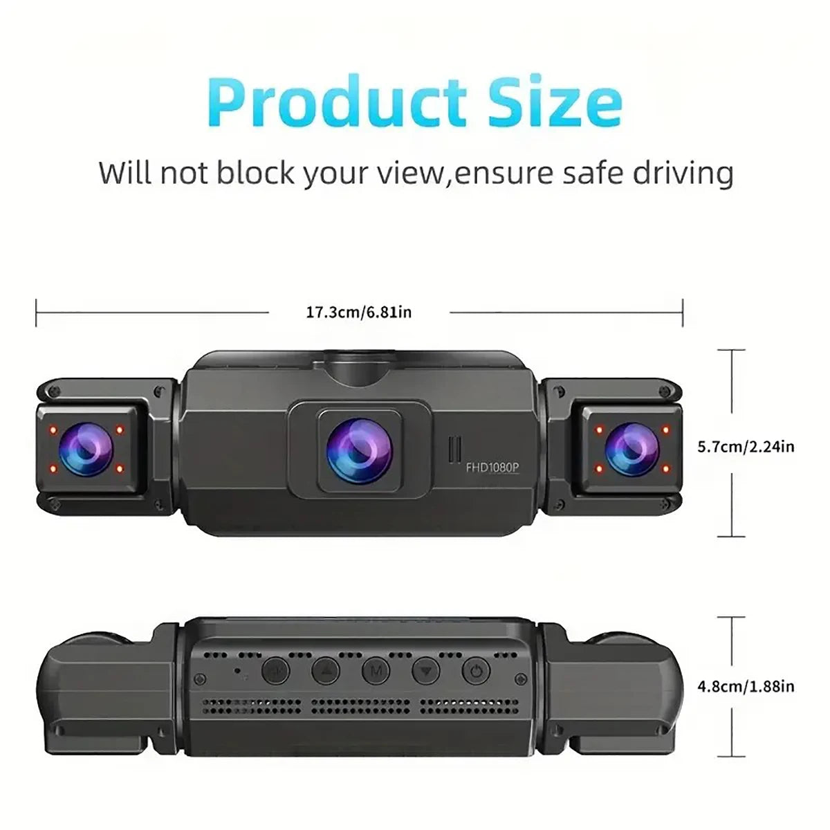 Dashcam 4 Cámaras Full HD 1080P - Grabación 360° para Camper