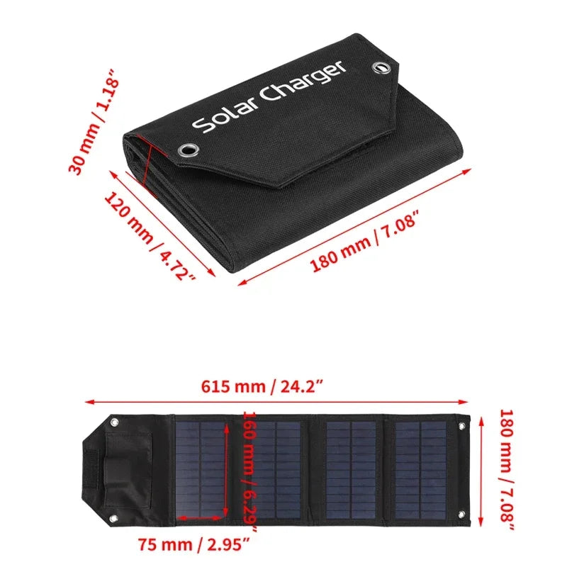 Chargeur solaire USB portable pour le camping et les situations d'urgence