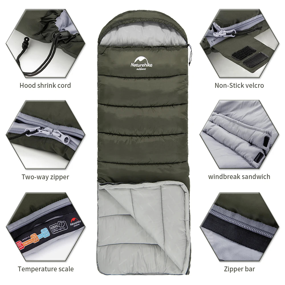 Naturehike Envelope Sleeping Bag | Cotton | Moderate Cold