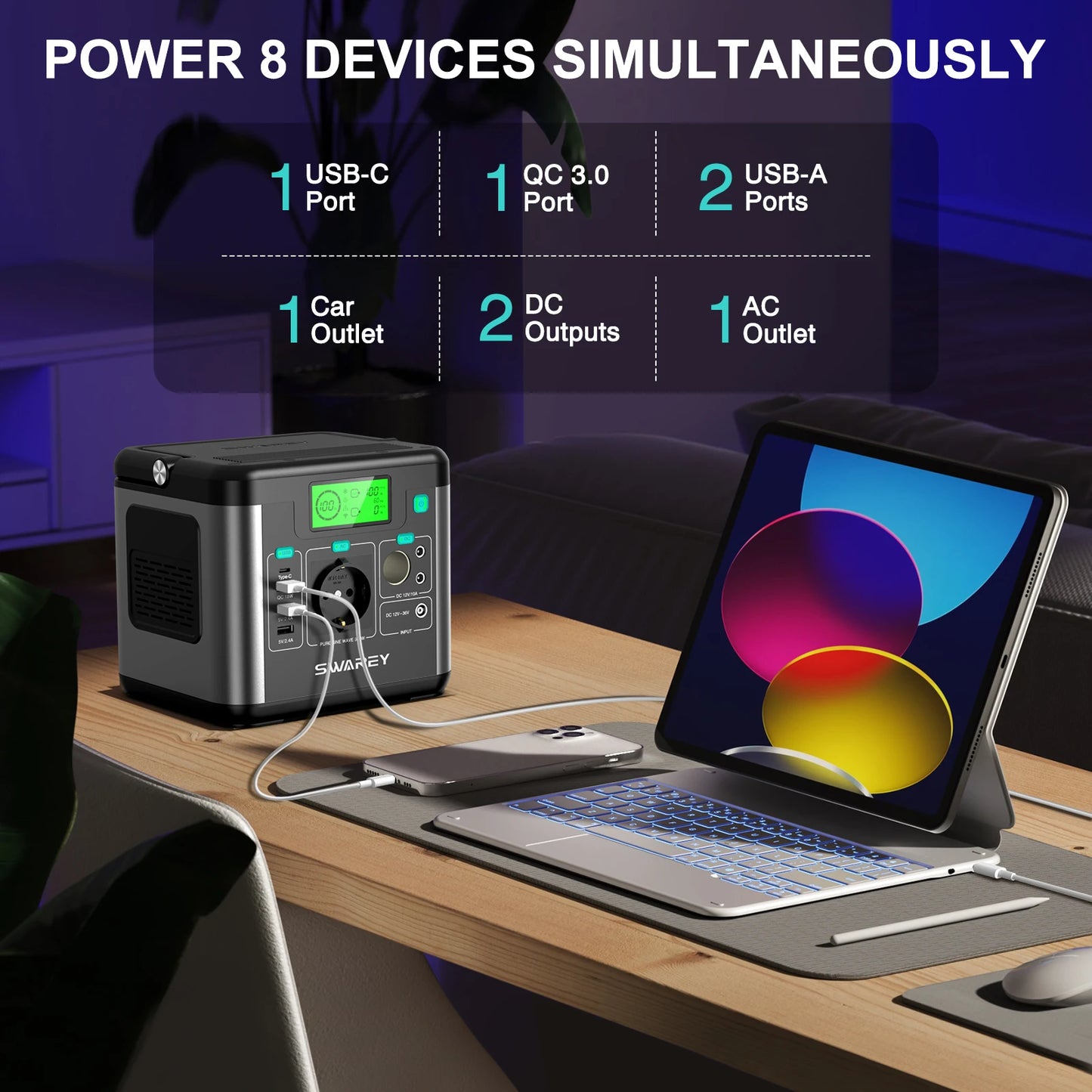 Estación de Energía Portátil  – 222Wh / 60000mAh