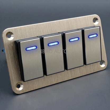 Panel de Interruptores de Aluminio 12V / 24V para Camper, RV y 4x4
