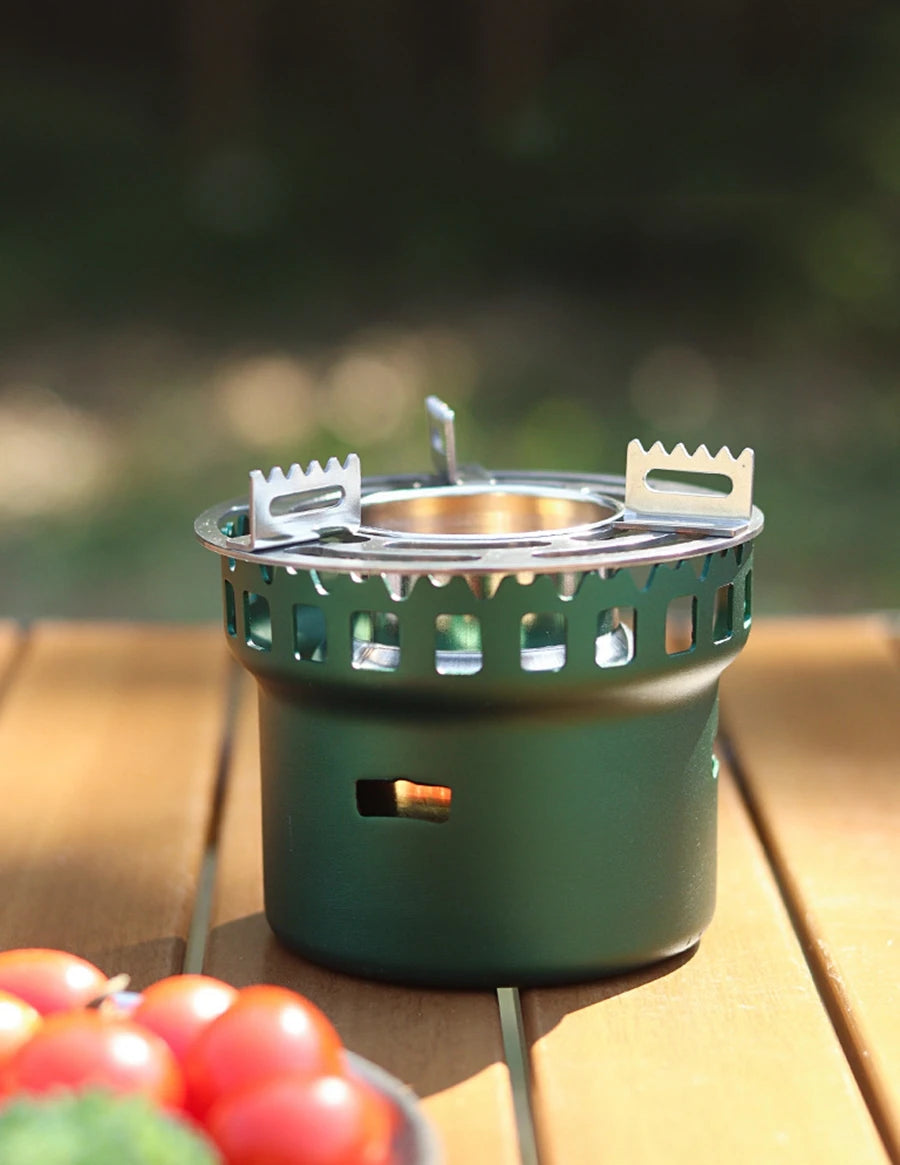 Mini Folding Alcohol Stove - Lightweight + Gas-Free for Camping