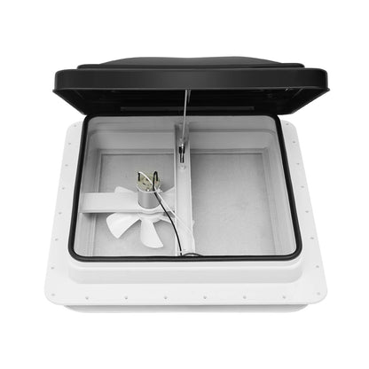 Lanterneau de toit 42 x 42 cm avec ventilateur et moustiquaire – Ventilation pour camping-car (ouverture standard 14 x 14 pouces).