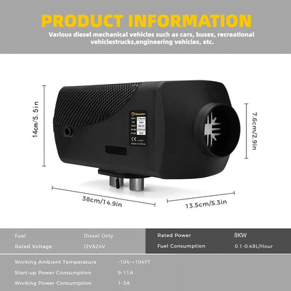 8KW Sunster Portable Diesel Heater – Fast, Safe, and Quiet