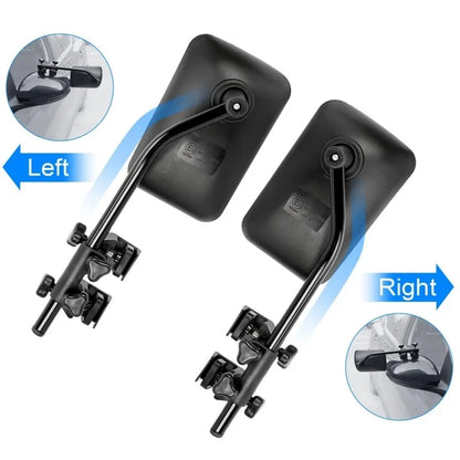 Espejos Retrovisores Extensibles para Remolque – Ajustables 360° para Caravana y Camper, Clip-On