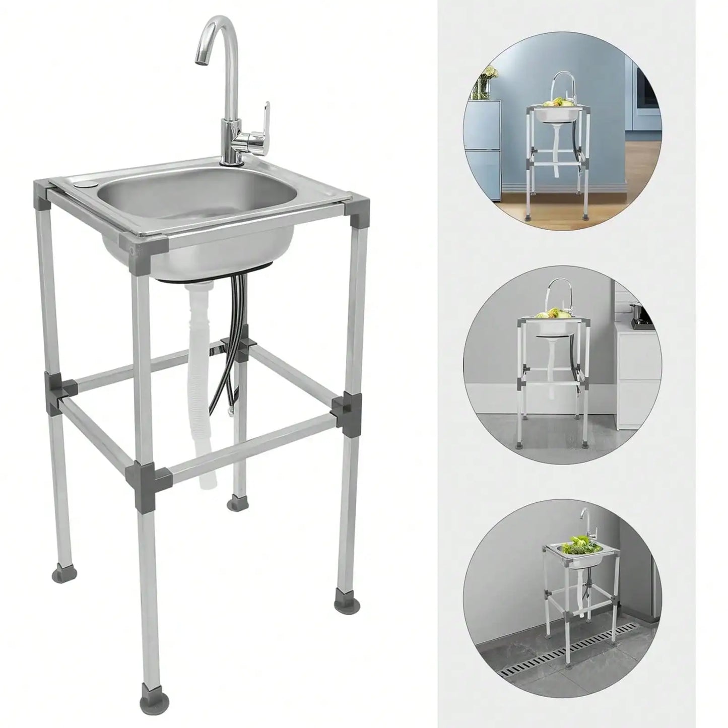 Fregadero Multifuncional para Cocina Exterior y Campamento