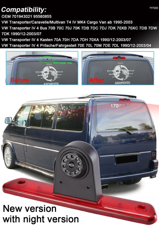 VW T4 Transporter 1990-2003 - Cámara Marcha Atrás HD con Guías
