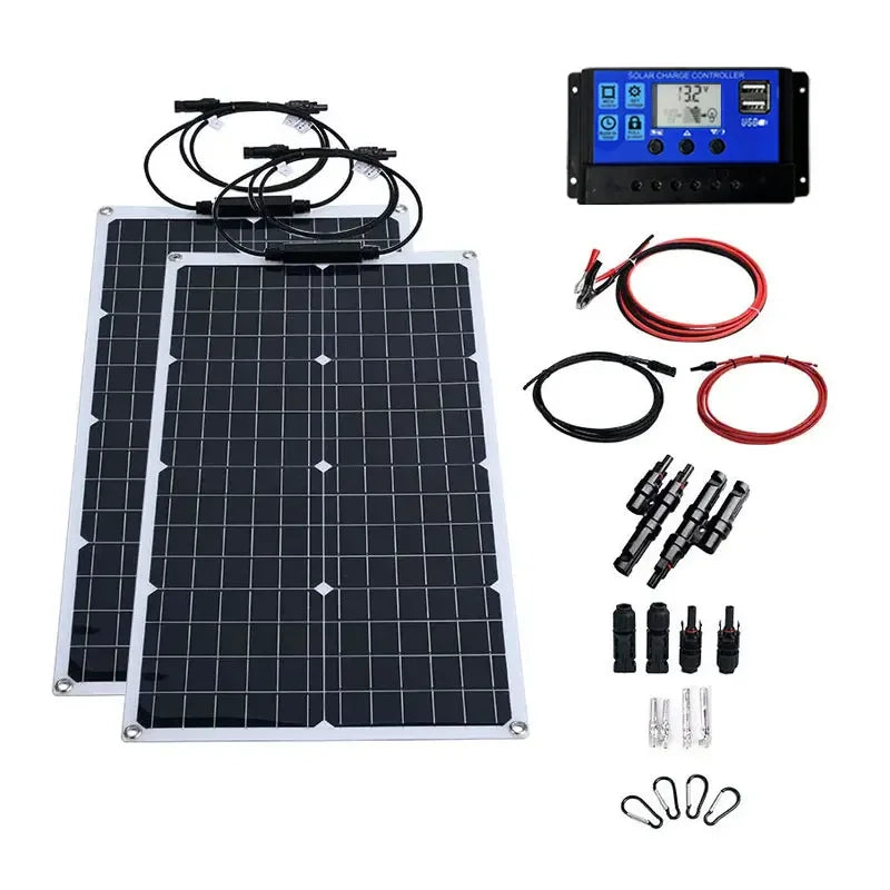 Kit Panneau Solaire 1000W - Monocristallin + Onduleur 4000W + Contrôleur LED