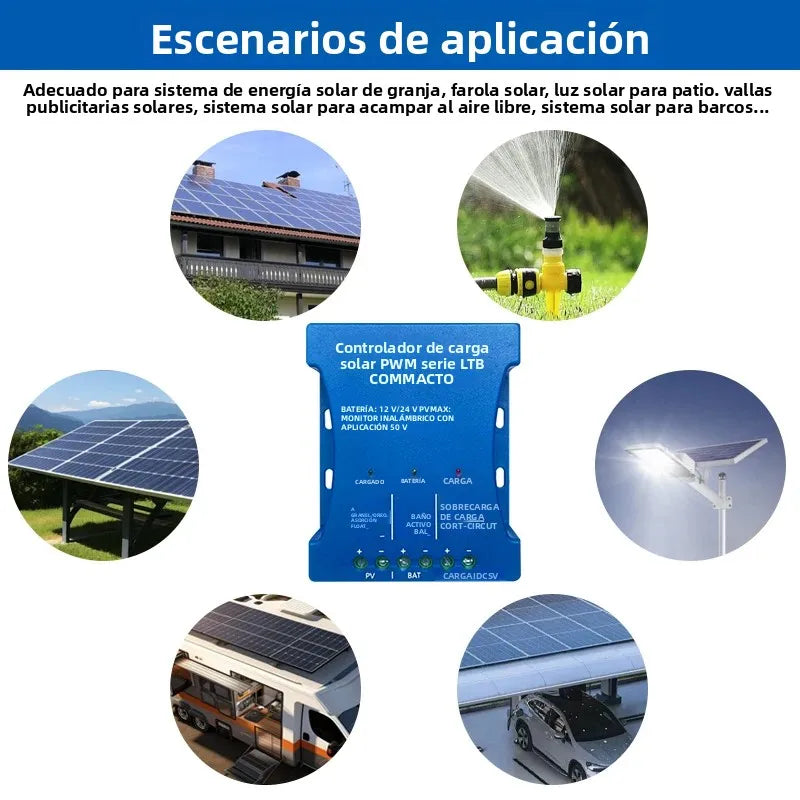 12V/24V PWM Solar Charge Controller with Bluetooth and USB