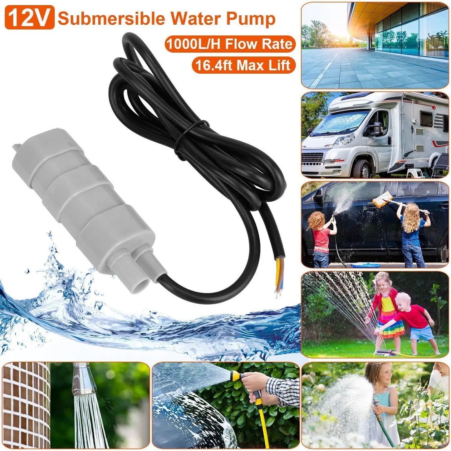 Pompe à eau 12V pour camping-car et WC chimique