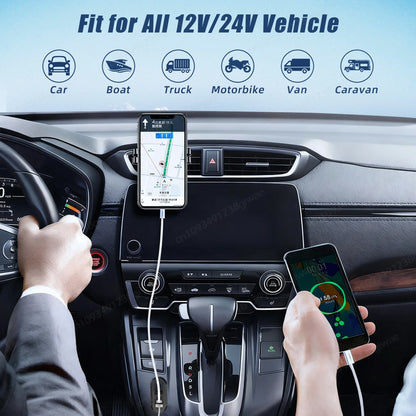 Cargador USB Empotrable 12–24V con 3 Puertos de Carga Rápida