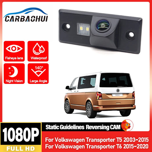 VW T5/T6 2003-2020 - Cámara Marcha Atrás Fisheye HD con Guías