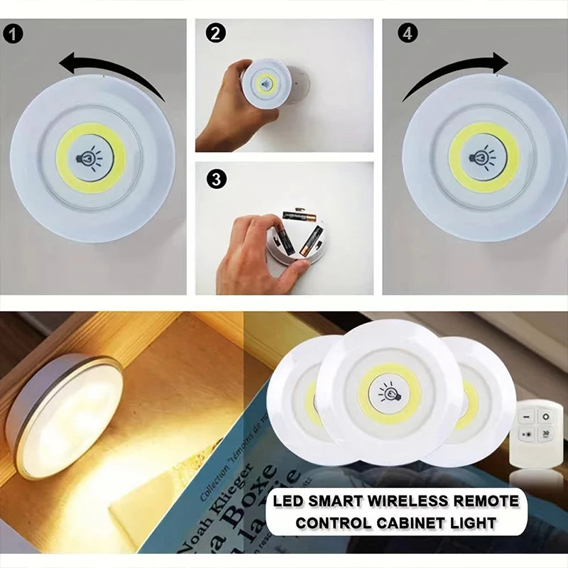 Lumière LED COB sans fil avec télécommande - Intensité variable · Minuteur · Sans câble
