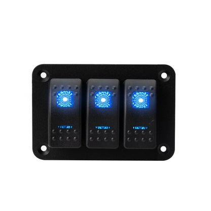 Panel de Interruptores Náutico Estanco 12V con USB y Voltímetro Digital