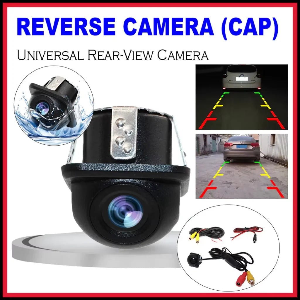 Cámara de Marcha Atrás JISUIDA 170° con Guías de Aparcamiento – Cámara Trasera con Cable para Coche, Furgoneta y RV