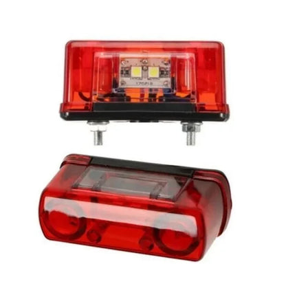 Luz LED para Matrícula 12V/24V Universal para Coche, Camión y Remolque – Blanca y Roja – Impermeable IP65