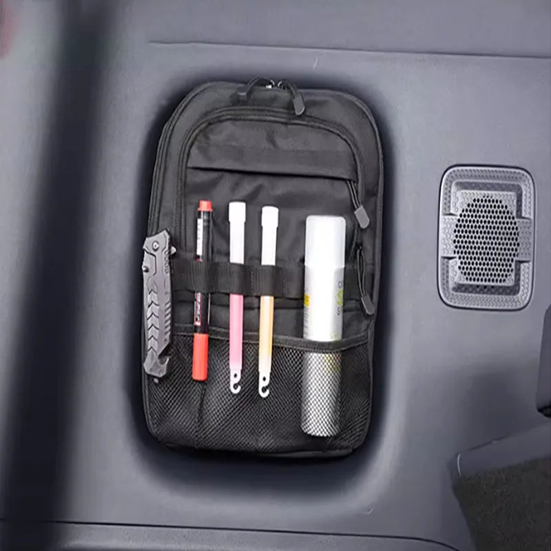 Trunk Window Storage Bags · Express Organization · Multi-Compartment · No-Drill Installation