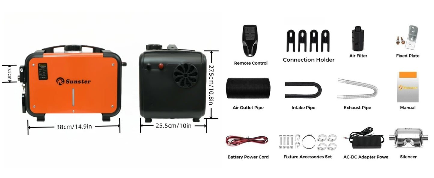 Calefactor Diesel Portátil 8kW Sunster