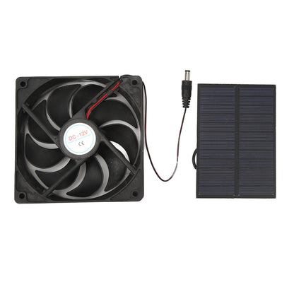 Kit Ventilador Solar 12V 3W - Silicio Monocristalino para RV y Exteriores