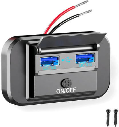 Cargador USB Empotrable 12–24V con PD y QC3.0