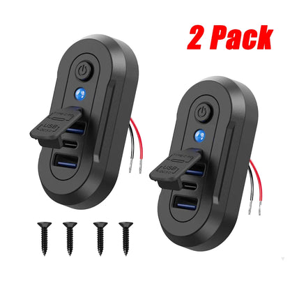 Cargador USB Empotrable 12–24V con 3 Puertos de Carga Rápida