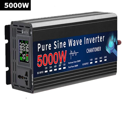 Inversor de Corriente Onda Pura 12V / 24V a 220V | 500W–2000W Continuos | Pantalla Inteligente para RV y Camper