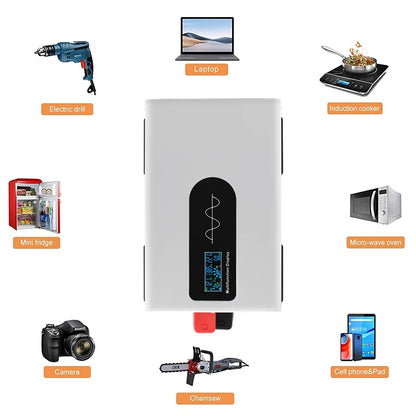 Inversor de Corriente Onda Pura 12V–96V a 230V Alta Potencia | Inversor DC/AC para RV, Camper y Vehículos