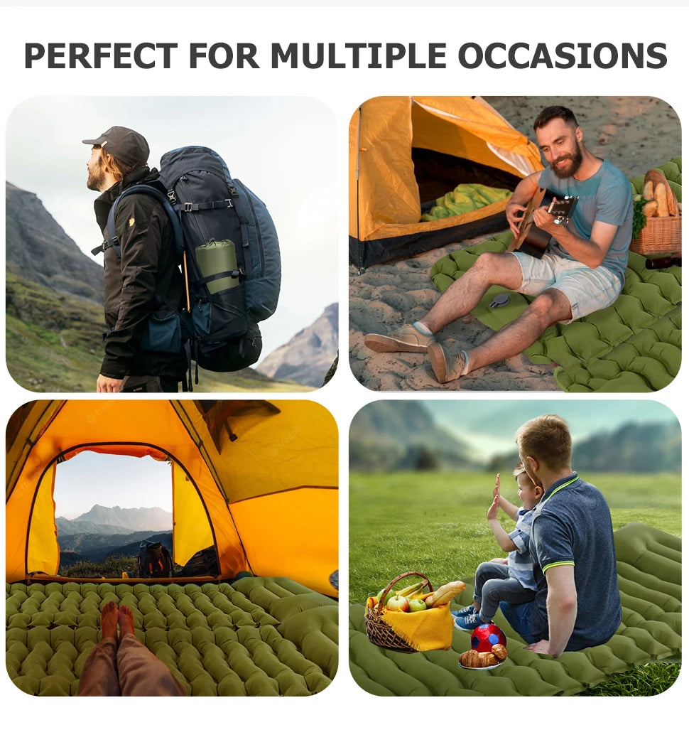 Colchón Inflable WEST TUNE con Bomba Integrada | Colchoneta de Camping Gruesa y Compacta