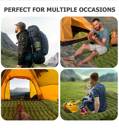 Colchón Inflable WEST TUNE con Bomba Integrada | Colchoneta de Camping Gruesa y Compacta