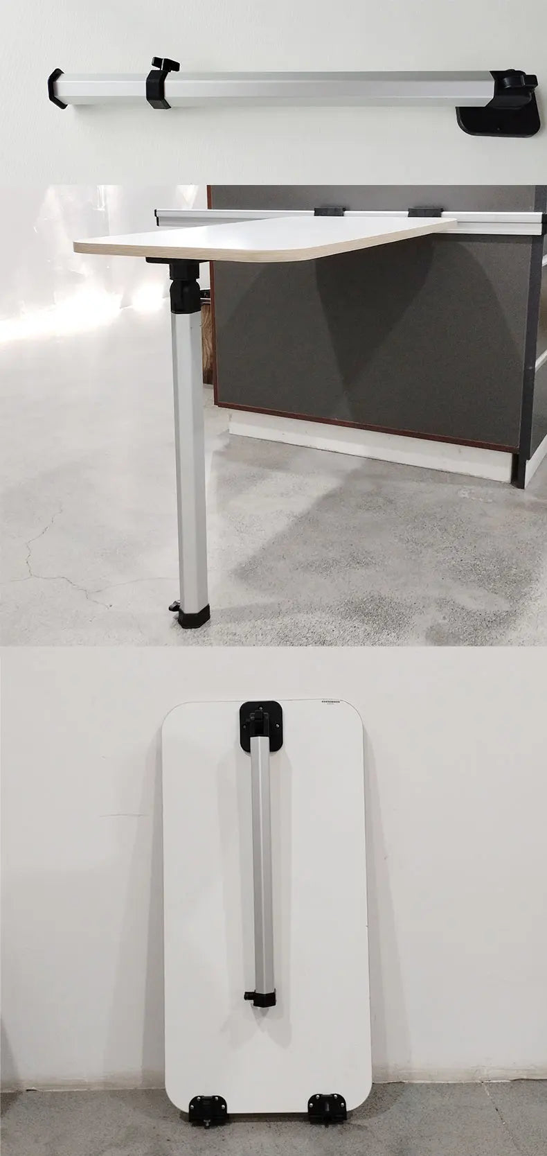 Mesa Plegable para Camper y Autocaravana con Pata Regulable | Mesa Interior RV Giratoria y Desmontable