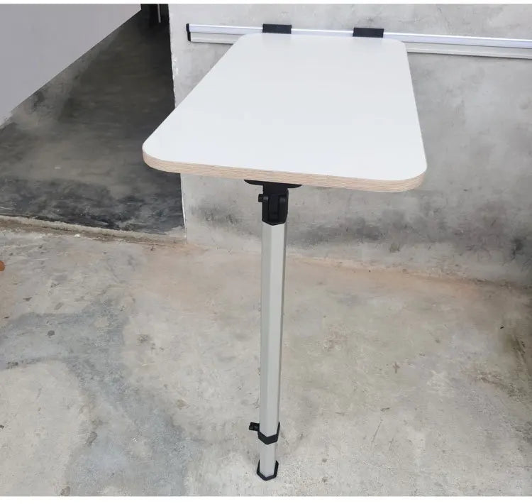Mesa Plegable para RV con Pata Ajustable | Mesa Exterior y Interior de Aluminio Reforzado, Desmontable y Regulable