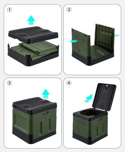 WC Portátil Plegable Multifunción | Baño de Camping Compacto y Resistente | Hasta 300 kg