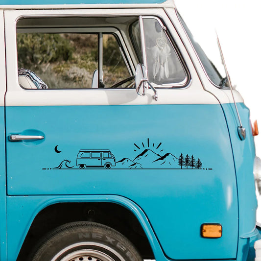 Pegatina Vinilo para Coche y Camper – Diseño Naturaleza y Montañas