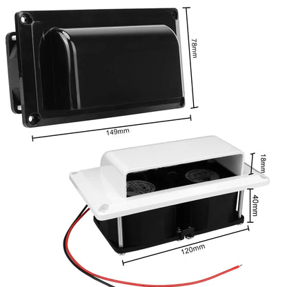 Grille de ventilation latérale avec ventilateur pour camping-car, caravane et bateau – Blanche ou noire