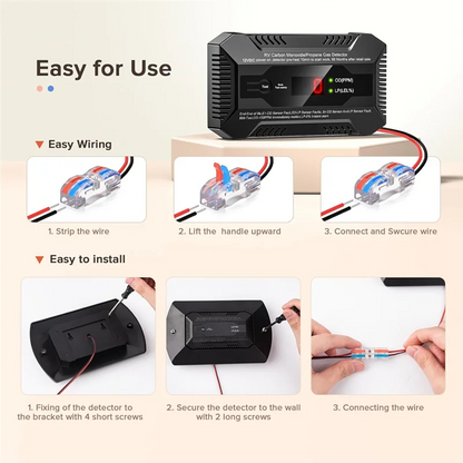 Detector Digital de Gas Propano y Monóxido de Carbono 12V para RV | Alarma Dual LP/CO con Pantalla