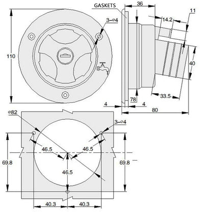 Bouchon de remplissage d'eau verrouillable Fiamma pour caravane et camping-car – Clés incluses, modèle 98658-001