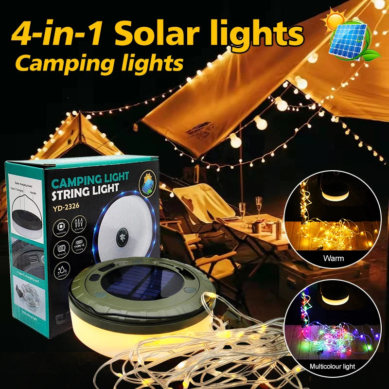 Guirlande Solaire LED 10M - RGB Ambiance + IP65 pour Camping et Terrasse