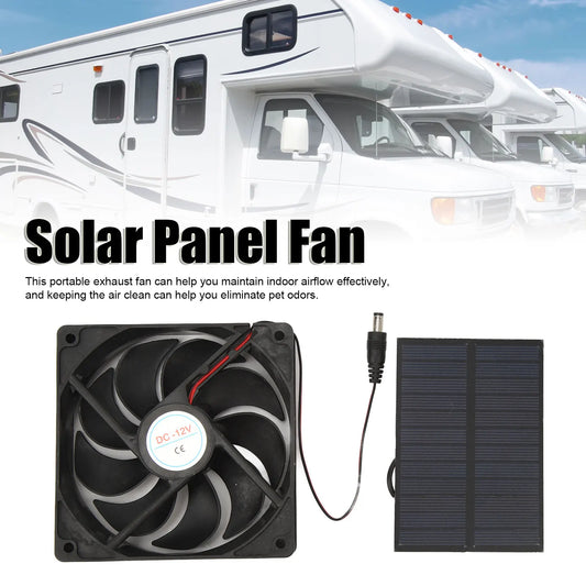 Kit Ventilador Solar 12V 3W - Silicio Monocristalino para RV y Exteriores