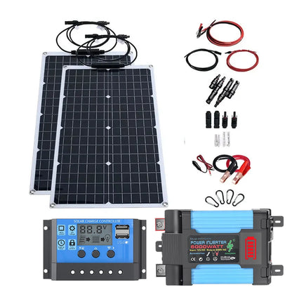 Kit Panneau Solaire 1000W - Monocristallin + Onduleur 4000W + Contrôleur LED