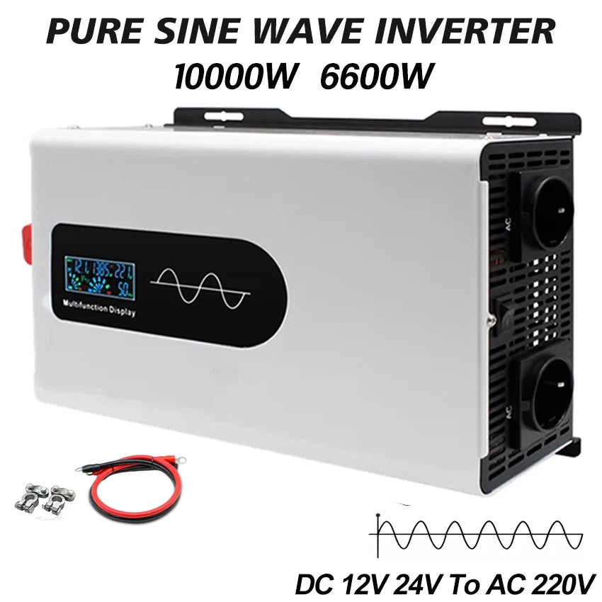 Inversor de Corriente Onda Pura 12V–96V a 230V Alta Potencia | Inversor DC/AC para RV, Camper y Vehículos