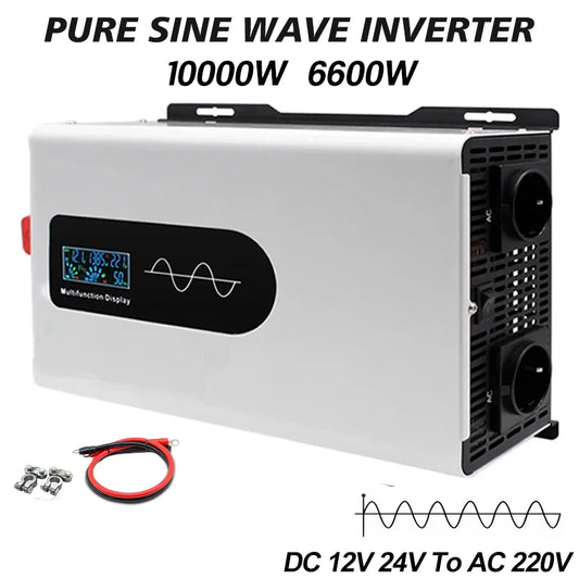 Inversor de Corriente Onda Pura 12V–96V a 230V Alta Potencia | Inversor DC/AC para RV, Camper y Vehículos