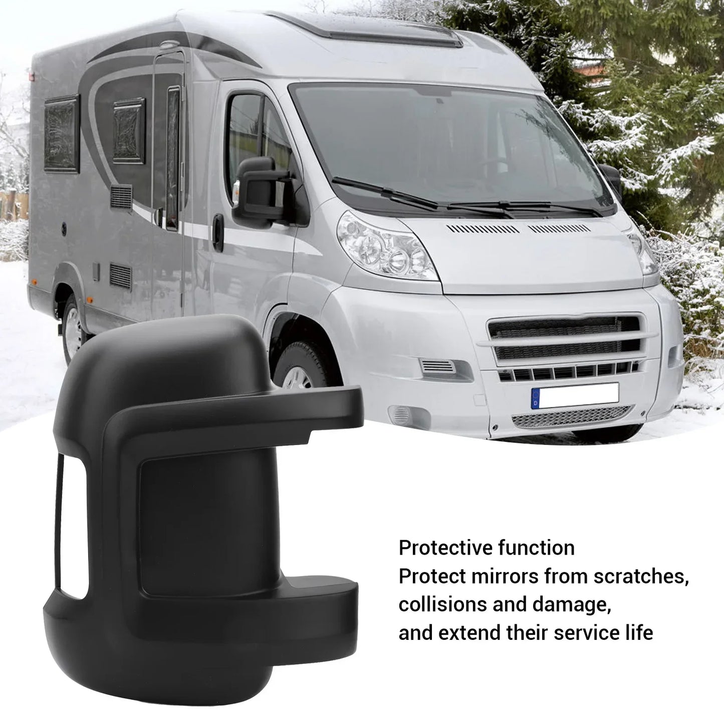 Tapa Protectora de Espejo Retrovisor para Ducato, Boxer, Jumper 250 (2006-2024) – Cubierta Negra de Alta Resistencia