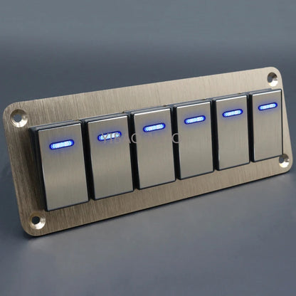 Panel de Interruptores de Aluminio 12V / 24V para Camper, RV y 4x4