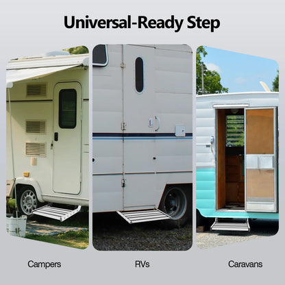 Escalón Plegable de Aluminio con Luz LED 12V para Camper y Autocaravana – Antideslizante