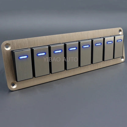 Panel de Interruptores de Aluminio 12V / 24V para Camper, RV y 4x4
